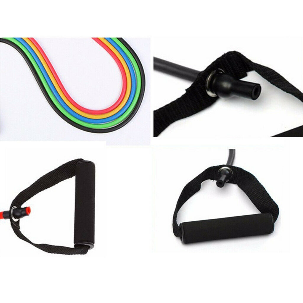 2x TPE 15lbs Yoga Pull Up Rope Resistance Bands Fitness Rubber Expander