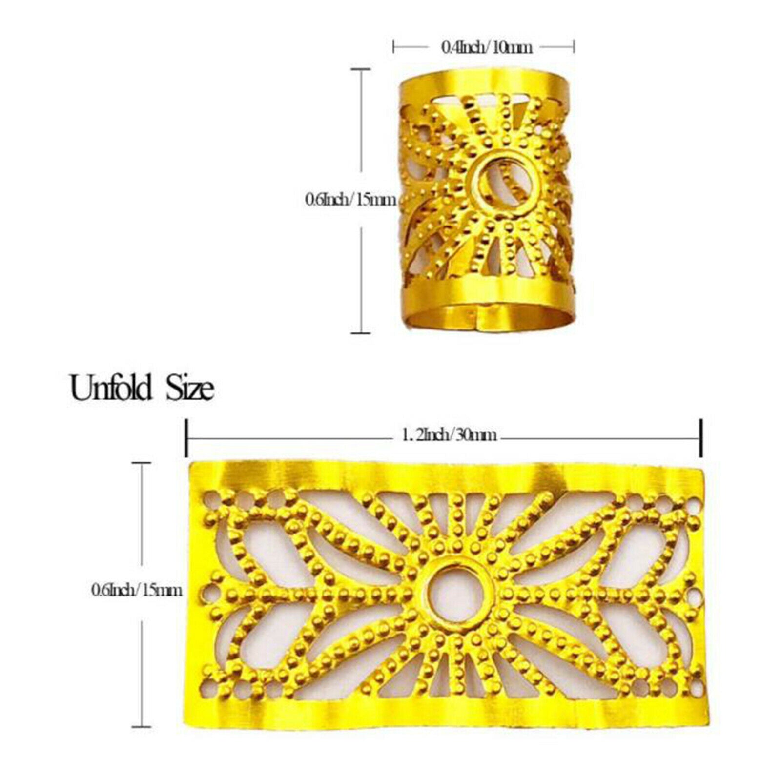 111Pcs Dreadlocks Beads Hair Braid Cuff Rings Tubes Jewelry Braid Bead
