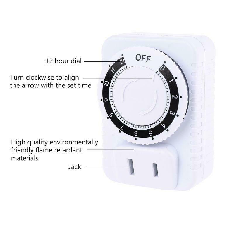 AC 110V 12 Hour Mechanical Plug Switch Timer Socket for Home Appliances Control