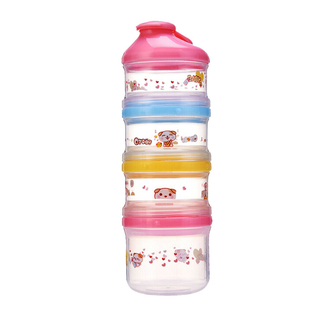 Baby Removable Milk Powder Cartoon Box Snack Containers for Kids Pink