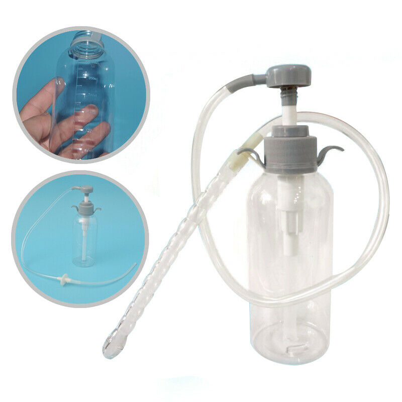 300ml Pump Pressure Bottle Douche Enema Nozzle Vaginal Anal Cleaning Washer Kit