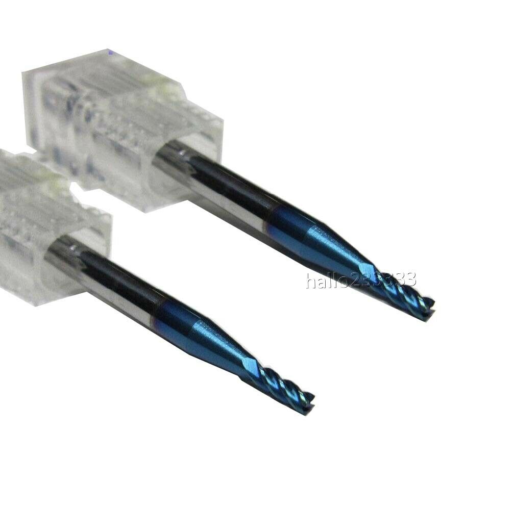 2Pcs 2MM HRC65 4 Flutes Tungsten Carbide End Mill CNC Milling Cutter Drill Bit