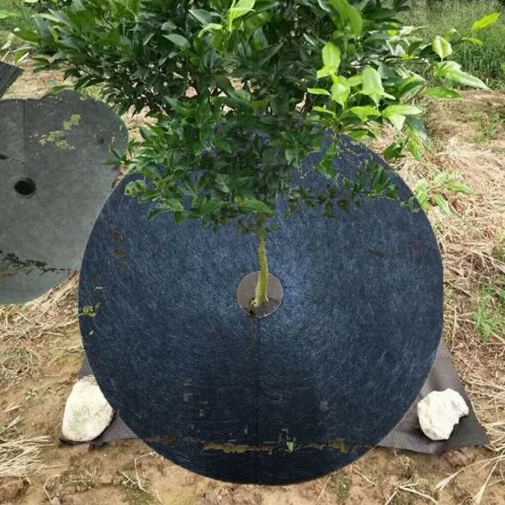 20x Round Tree Rings Non-woven Cloth Weed Barrier Mat with Bore 13.5cm