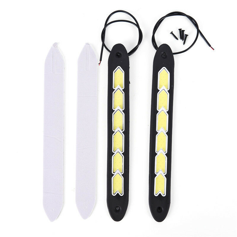 2Pcs 12V 20W Waterproof LED Daytime Running Light DRL COB Strip Lamp Fog Car  Tt