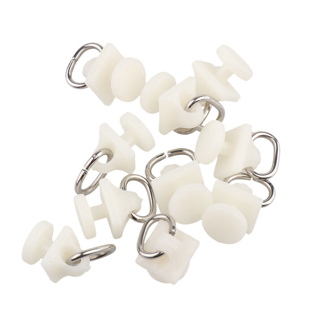 10pcs Curtain Drapes Track Glider Runner Hooks Ceiling Gliders 1#-20mm,White