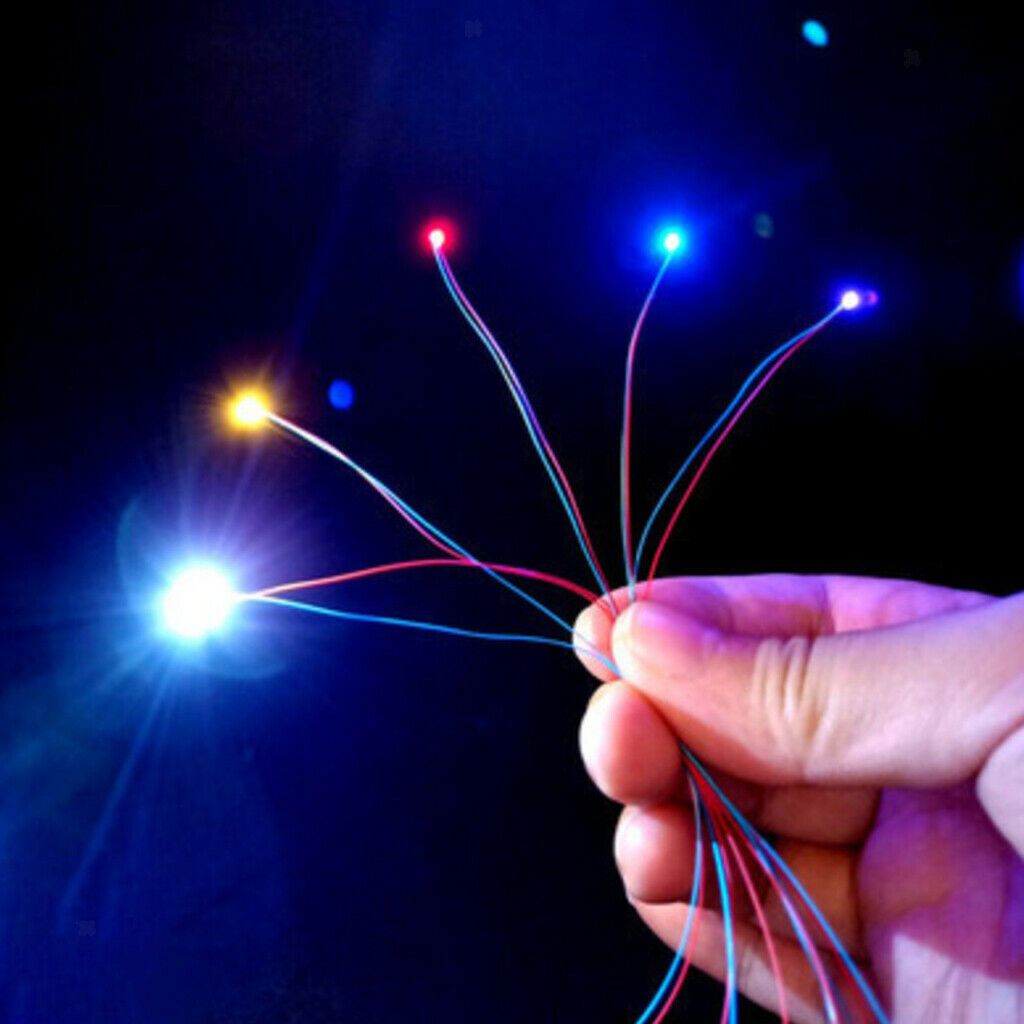 10 Pieces DIY Red Flash LED Light W Cable For