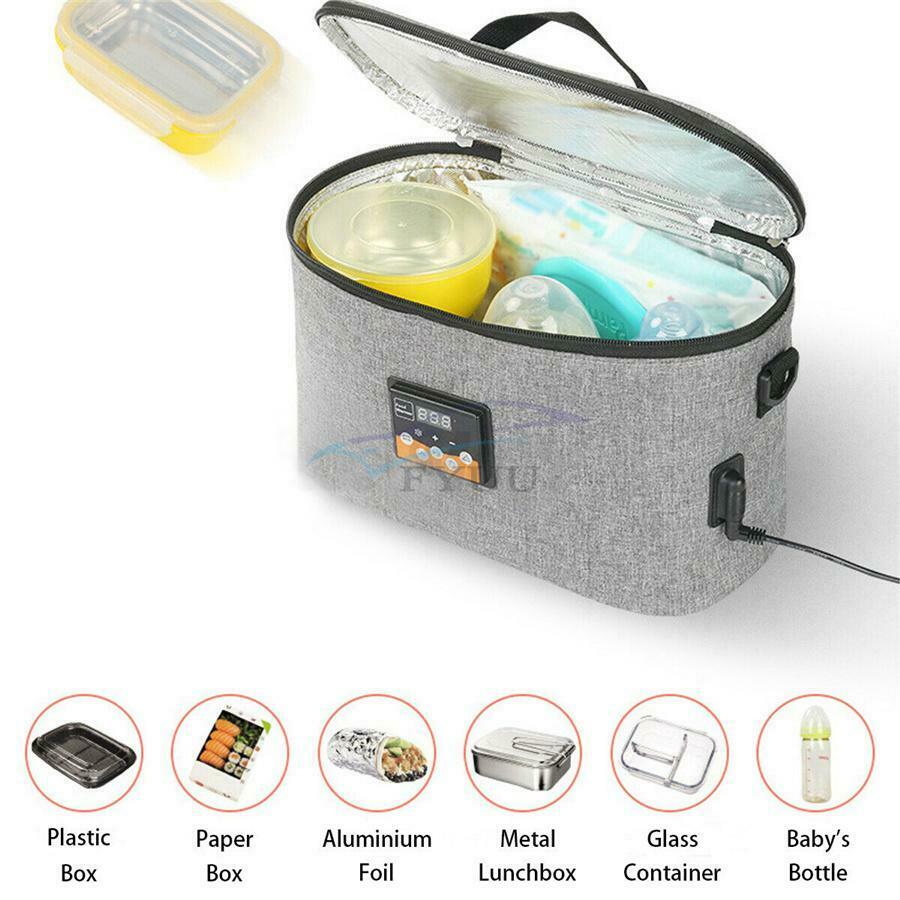 30×15×16cm 8L Gray Oxford Car Portable Food Heating Bag For Traveling & Camping