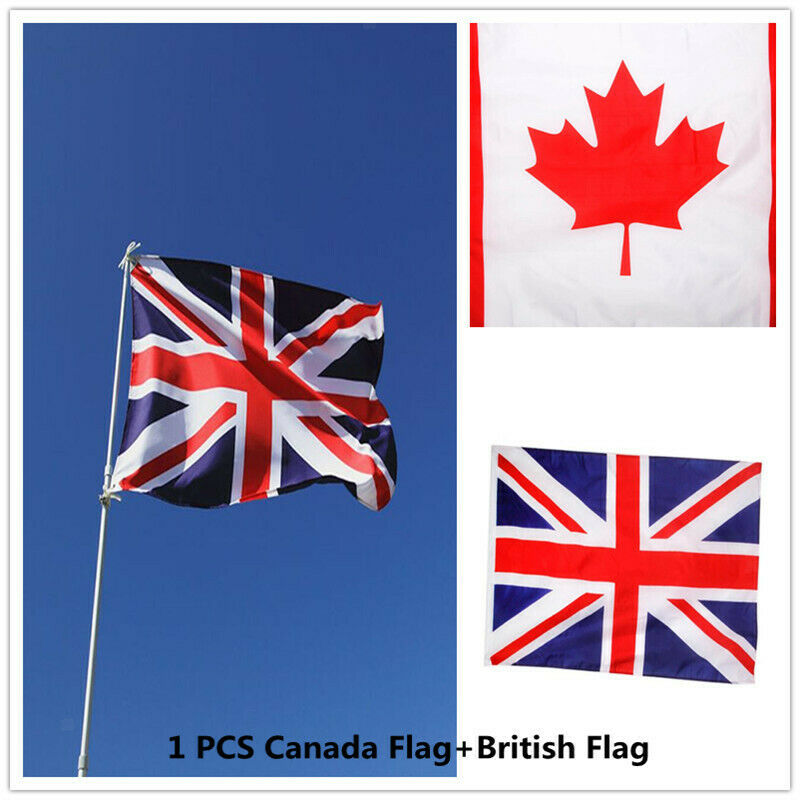 Canada Leave Flag And United Kingdom Flag Large Banner 150 * 90cm / 5 * 3 Feet