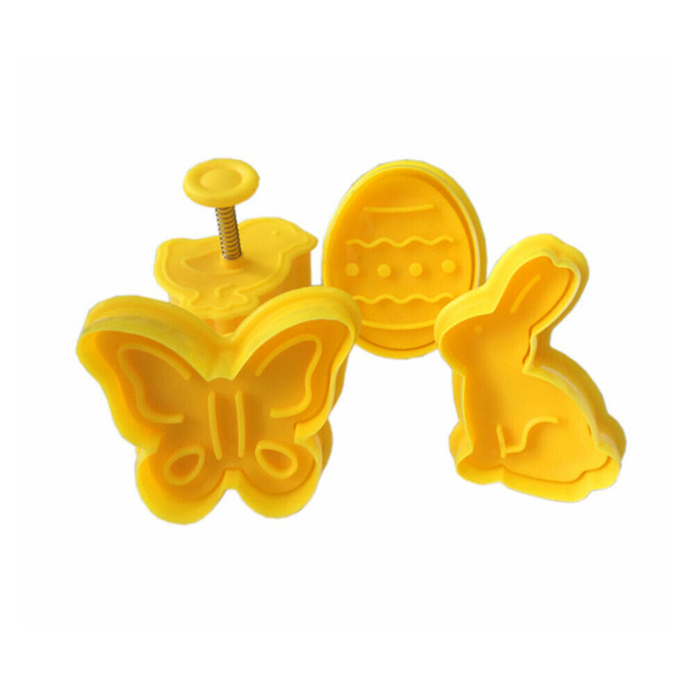 4Pcs Cute Easter Eggs Bunny Cartoon Cake Mold Fondant Cookie Cutter Set