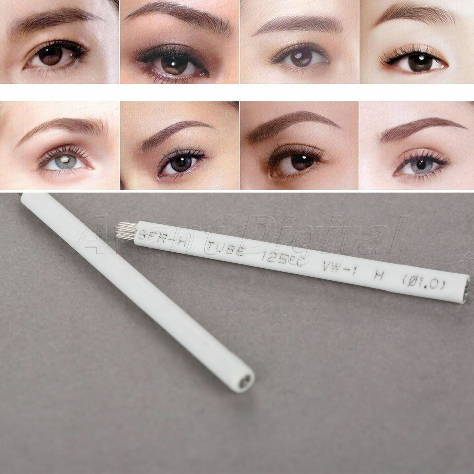 10pcs Stainless Steel Microblading Eyebrow Pen Needle Pen 18pin Round Fog Tattoo
