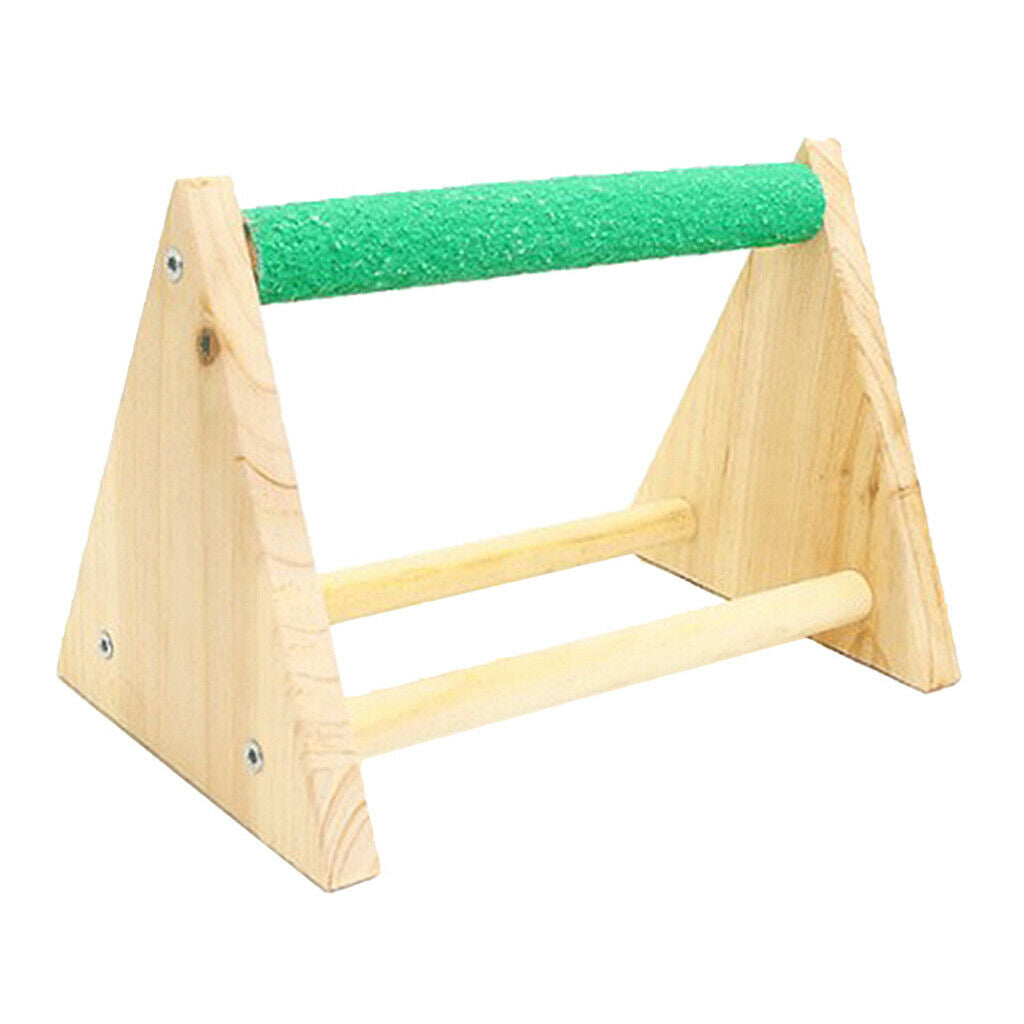 Wood Pet Parrots Perch Tabletop Bird Stand for Lovebirds Macaws Chicken