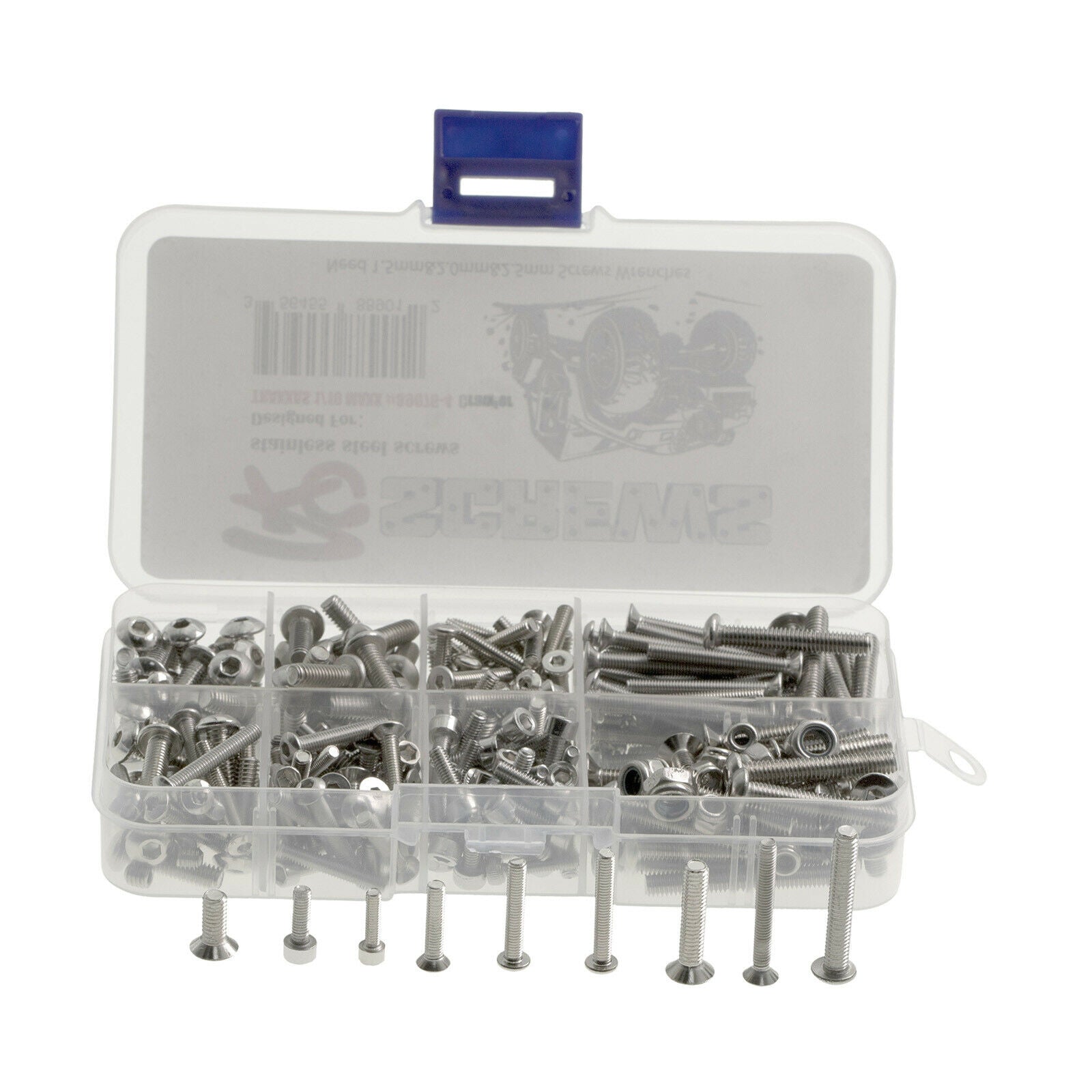 176 Pack of M1.4 Screws Nuts Bolts Kit for SCX24 1:10 Scale RC Crawler Accs