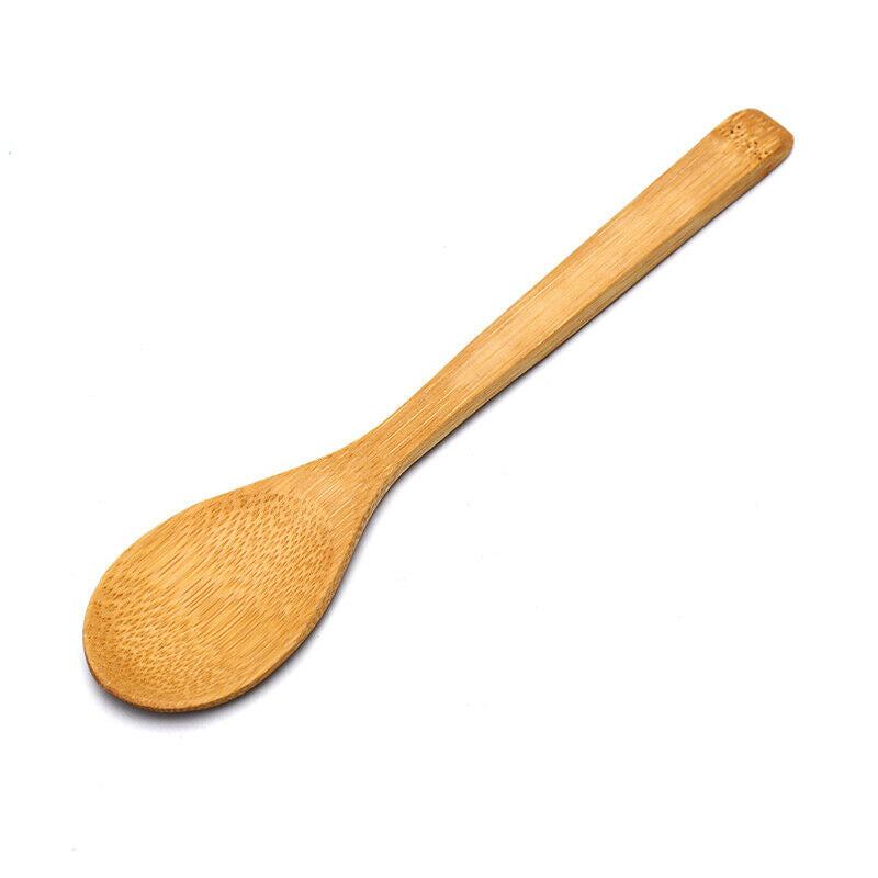 Wooden Round Bamboo Spoon Jam Scoop DIY Kitchen Cooking Utensil Tools .l8