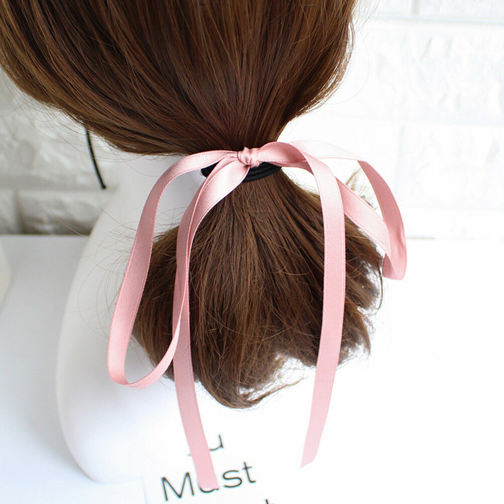 2Pcs Women Girls Hair Bow Silk ribbon Long streamers hair Rope Beach hair.l8
