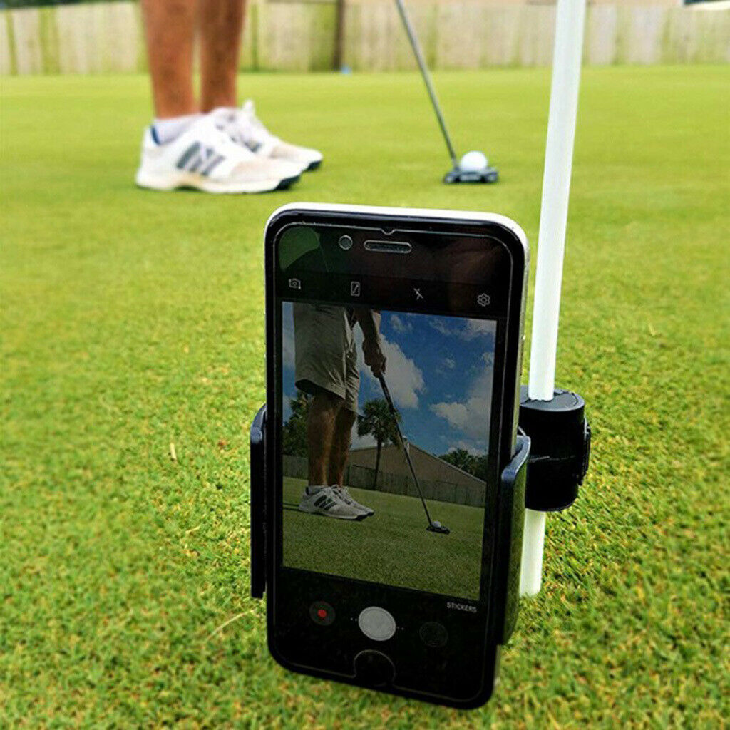 Golf Phone Holder Alignment Shaft Club Cellphone Clip Swing Recording Jaws Clamp