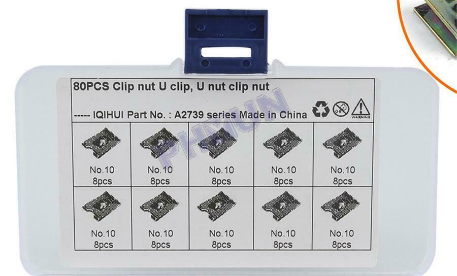 80x No.10 U-shaped Fastener U Clips Self Tapping Screw Nut Universal Accessories