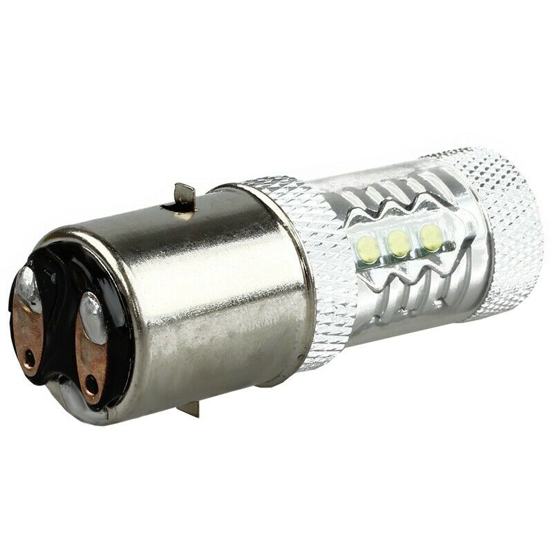 80W BA20D H6 White 16 LED Motorcycle MotorBike/Moped/ATV Headlight Bulb H1B2B2
