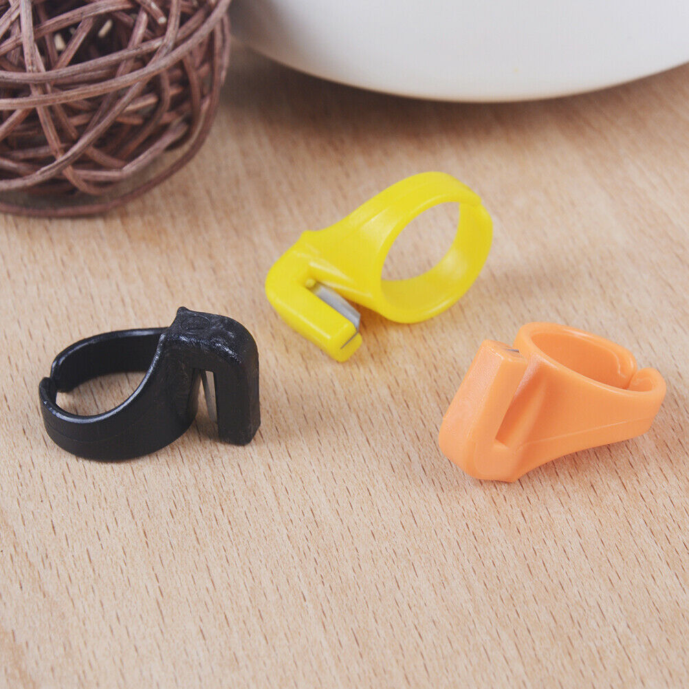 3X plastic sewing thimble ring with blade finger thimble thread cutter DI.l8