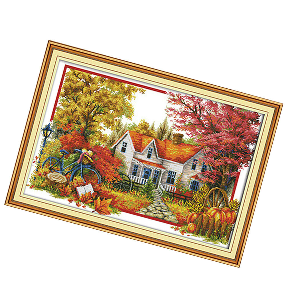 Dimensions Crafts Stamped Cross Stitch Kit 11 Count Aida Cloth - Autumn