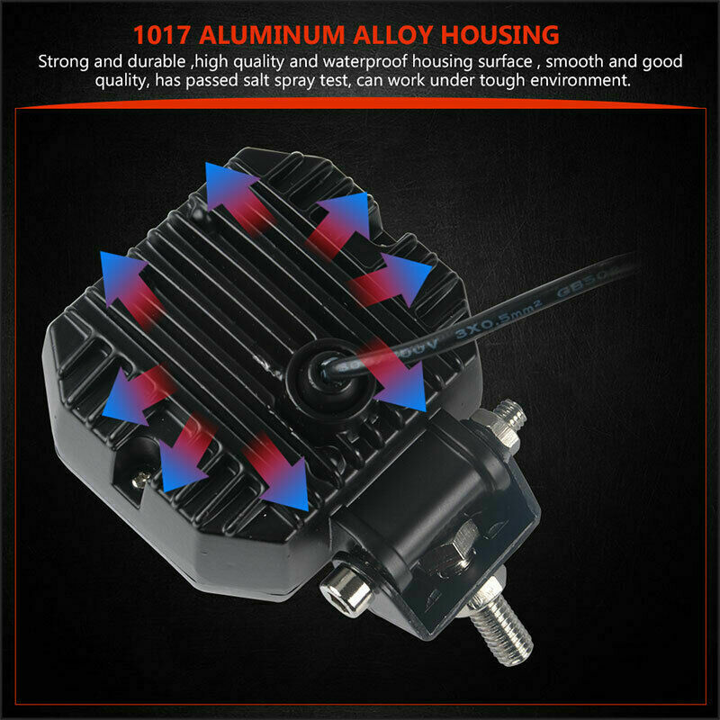 3inch LED Work Light Bar Spot Driving Fog Pods DRL Red Halo Offroad 4WD ATV SUV