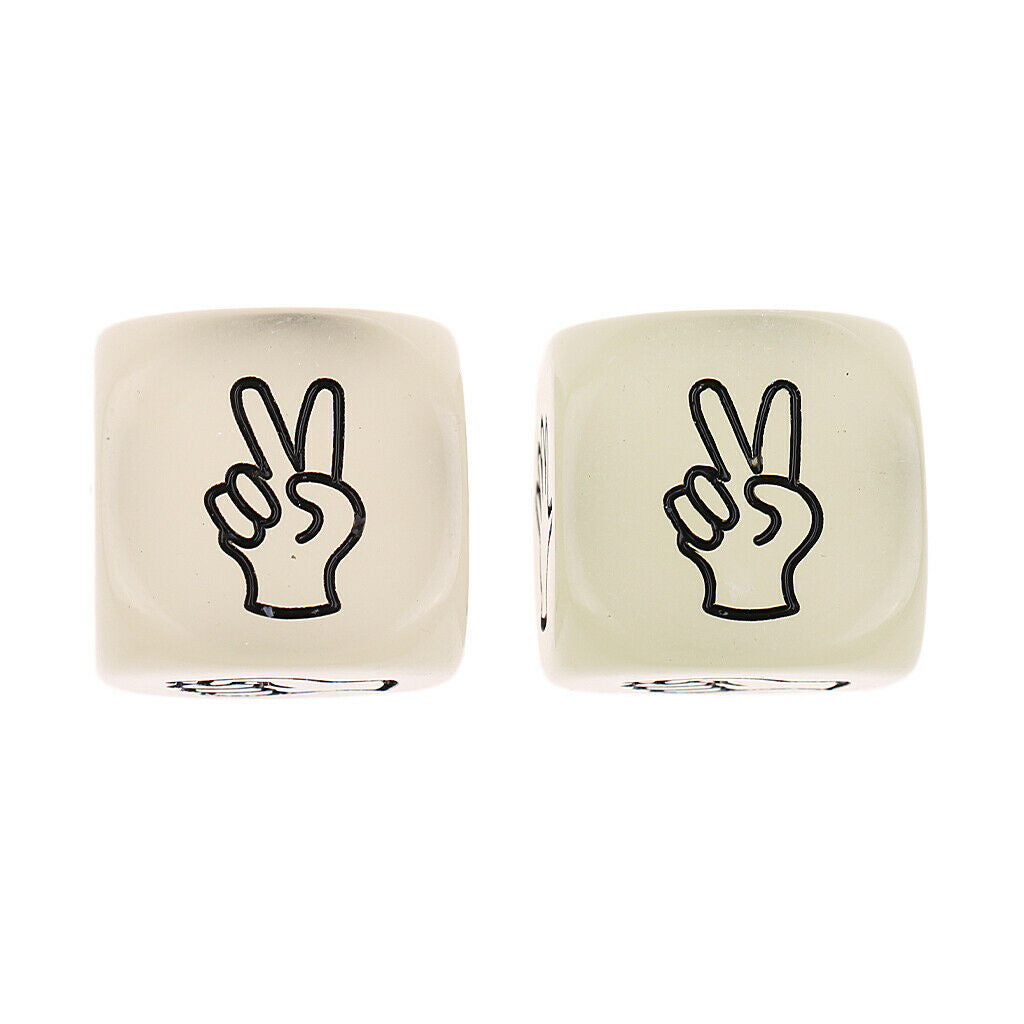 2Pcs Funny Dice Rock-Paper-Scissors for Board Game Dices Set for D&D RPG MTG