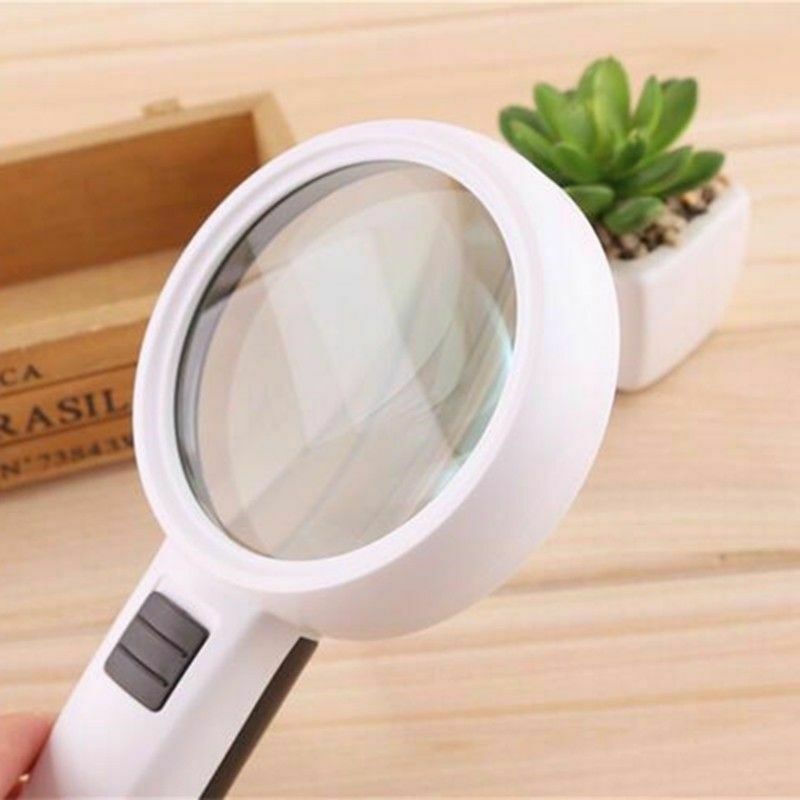 10X With 3 LED Light Handheld Magnifier Reading Magnifying Glass Jewelry Loupe
