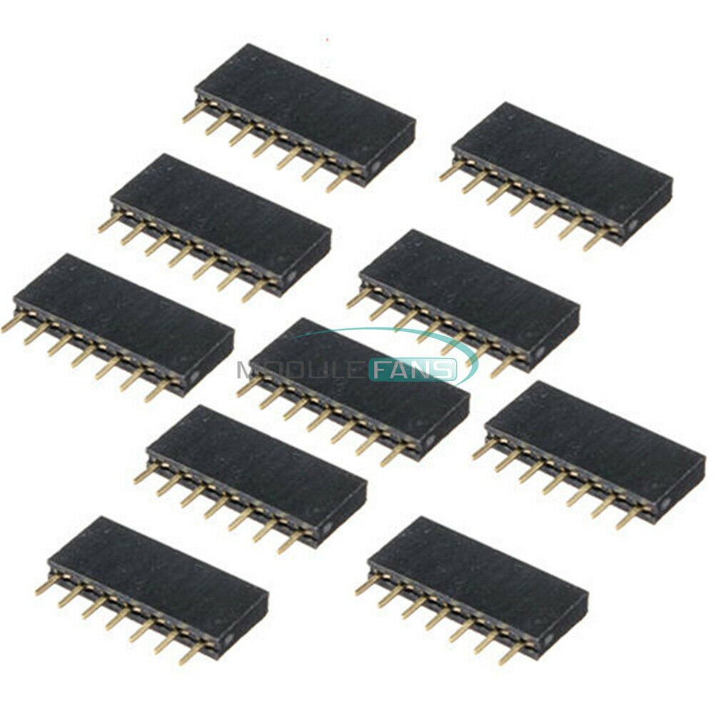 10PCS 2.54mm Header 1x7 Single Row 7P 7Pins Pitch PCB Socket Female