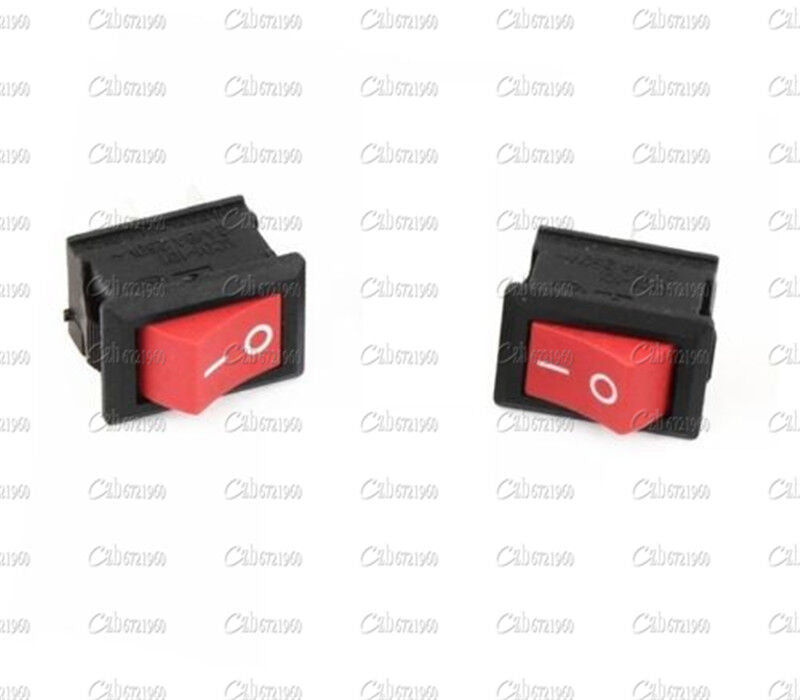 5Pcs Red Rocker Switch 2 Pin KCD1-101 250V 6A Boatlike Switch CZB