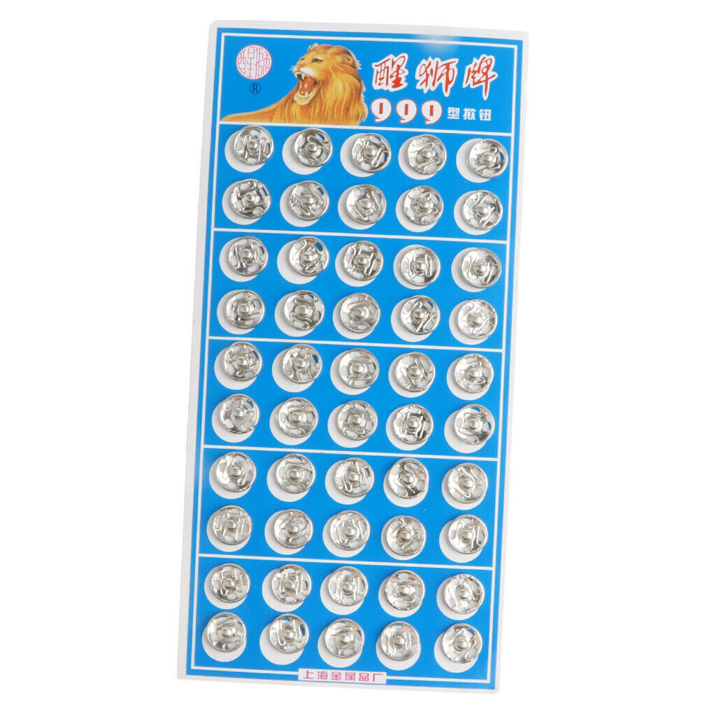 50 pairs of sew on metal snap fastener snap fasteners DIY sewing craft 10mm