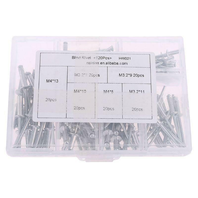 120Pcs/set M3.2*7/9/11 M4*8/10/13 GB12618 Aluminium Blind Rivets Nail Decoration