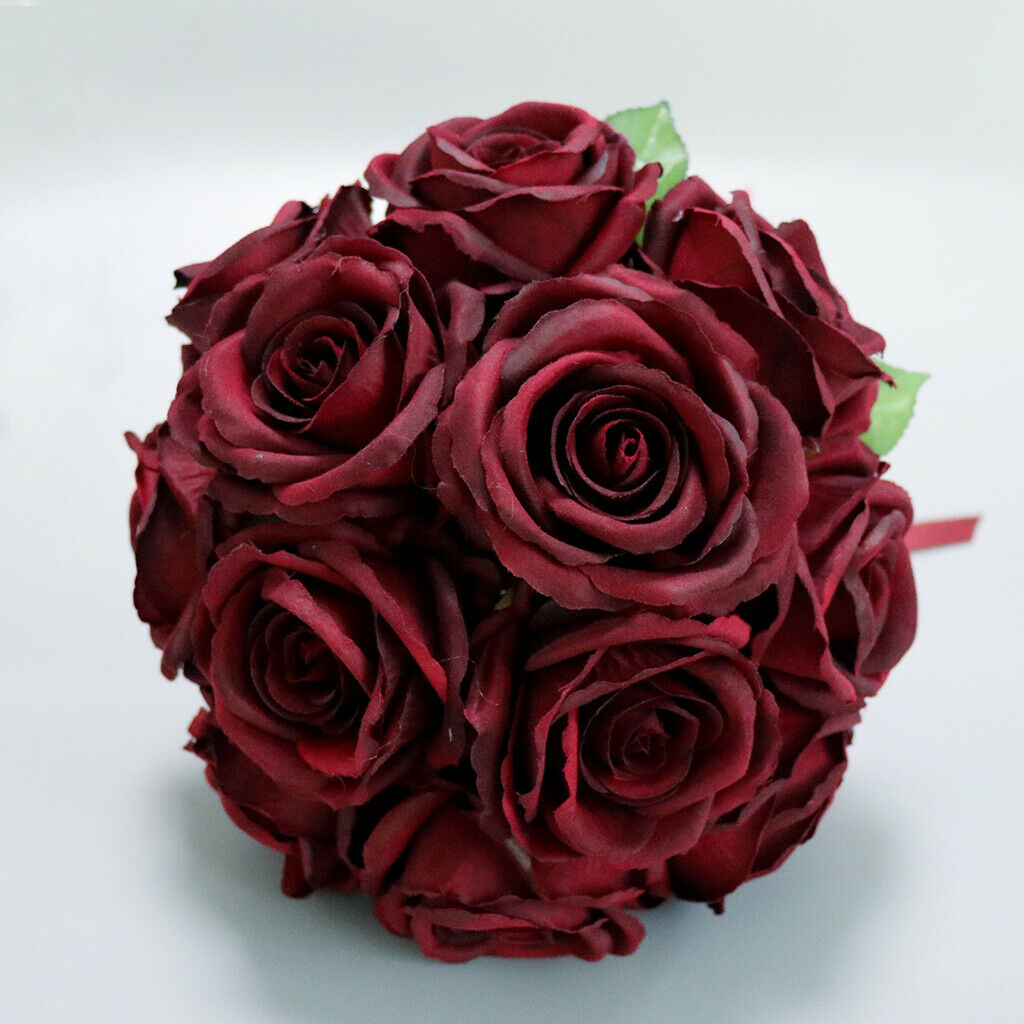 Romantic Silk Bridal Rose Wedding Bouquet Bride/Bridesmaid Hand Flowers