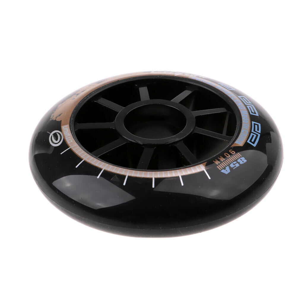 8X Speed Skating Wheels Outdoor Indoor Inline Skate Wheels Tool 90mm Black