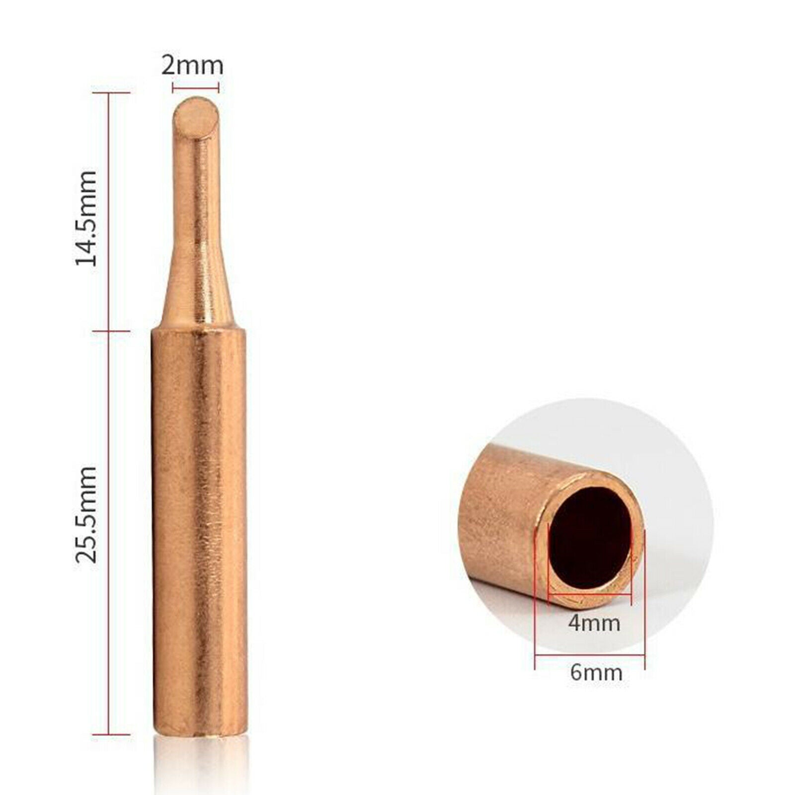 5pcs Brass Solder Iron Tips Soldering Thin And Wide Tips Replaces Tool Kits