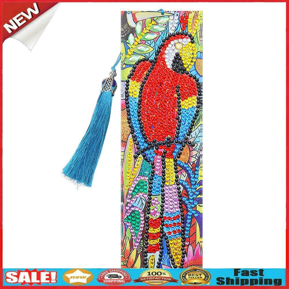 Tassel Leather Special Shaped DIY Diamond Painting Bookmark Art Handicraft  @