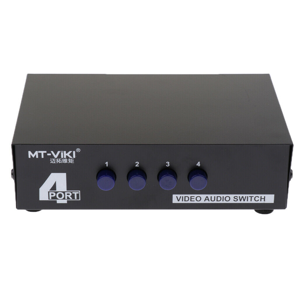 1 to 4 Port RCA Video Audio AV Switcher Selector 4-Way TV DVD Splitter Box -