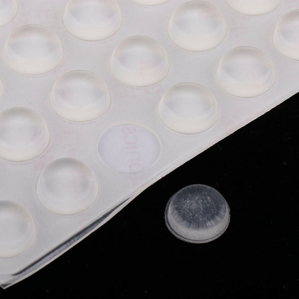 100 pieces silicone bumpers clear round rubber cushion pads for furniture desk