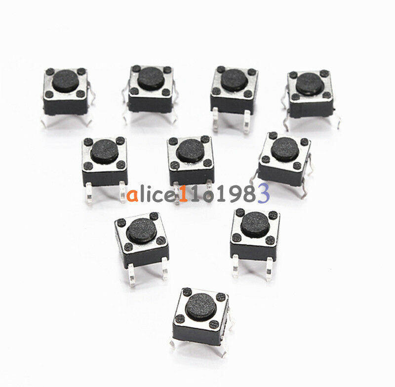 100pcs Tactile Switch Touch Push Button Key Tact Cooker 6 X 6 X 4.3mm 4-pin DIP