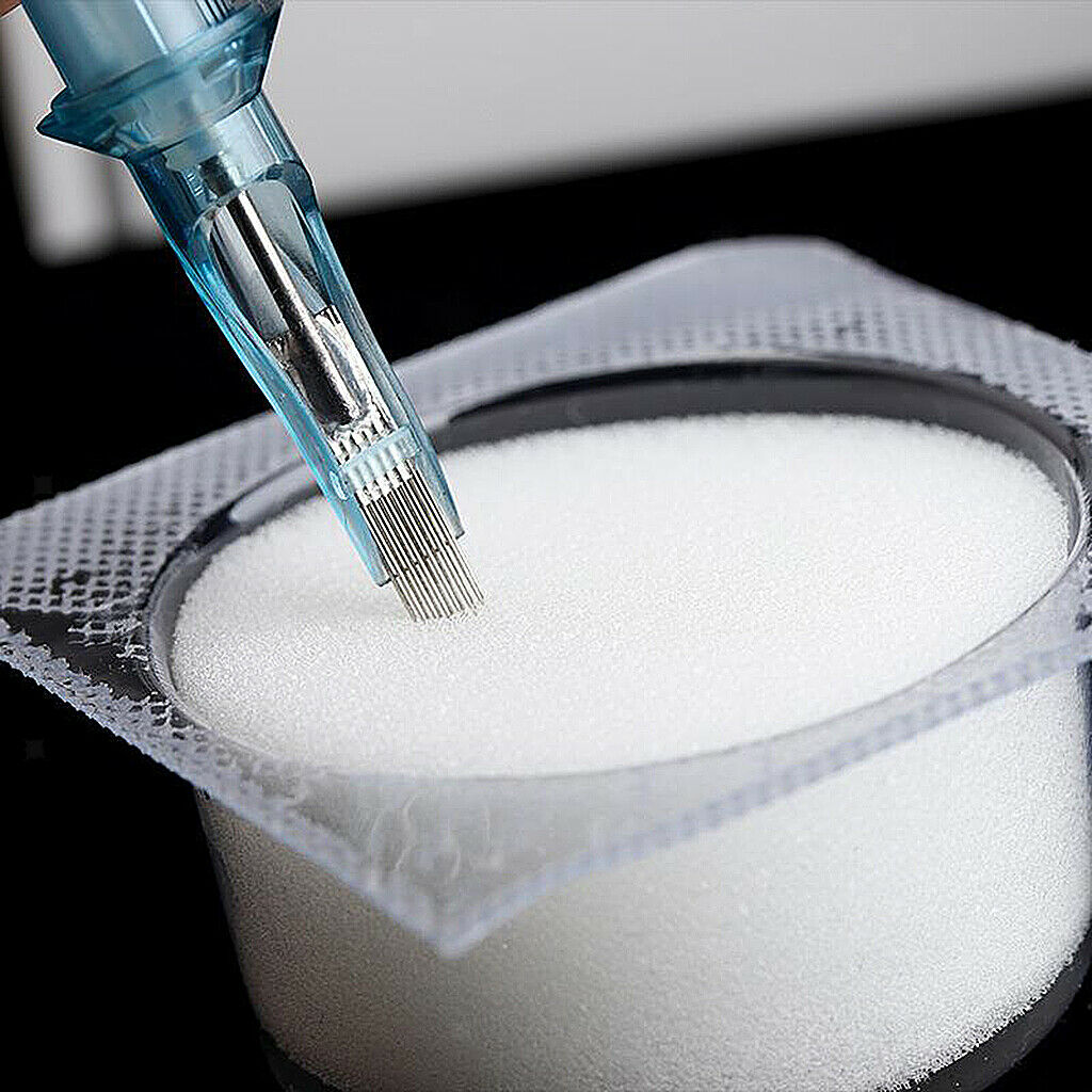 18Pieces Tattoo Dip Cup Caps Dip Foam for Needle Clean Clean Ink Supplies