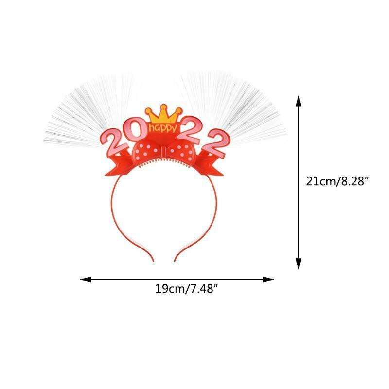 Mix Colors 2022 New Year Headband Light Up Hair Hoop Elastic Photo Prop Headwea
