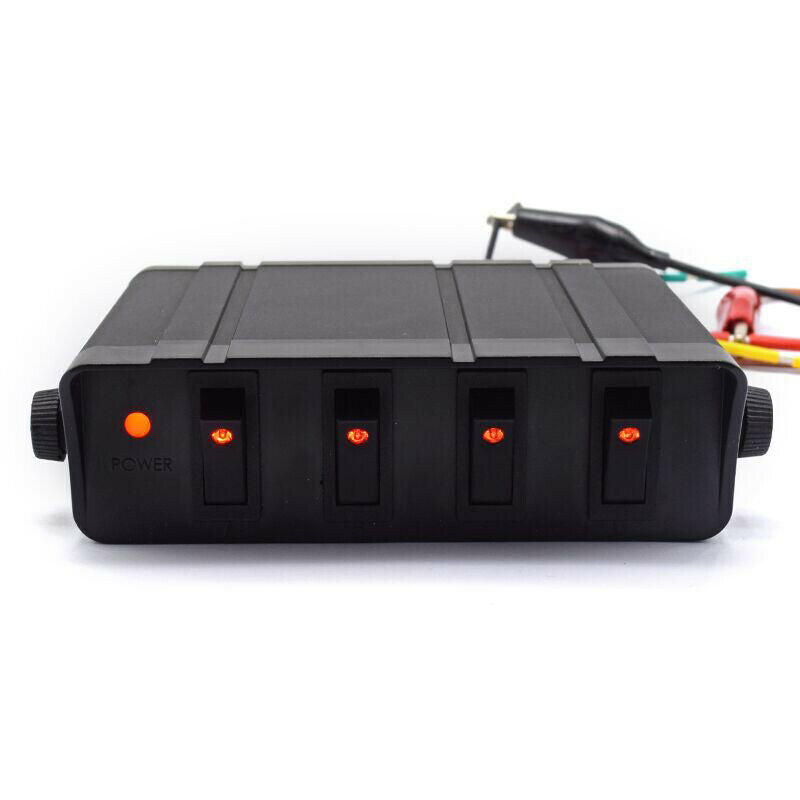 12V 4 Gang On/Off Rocker Switch Box Controller Emergency Strobe Light Car Yacht