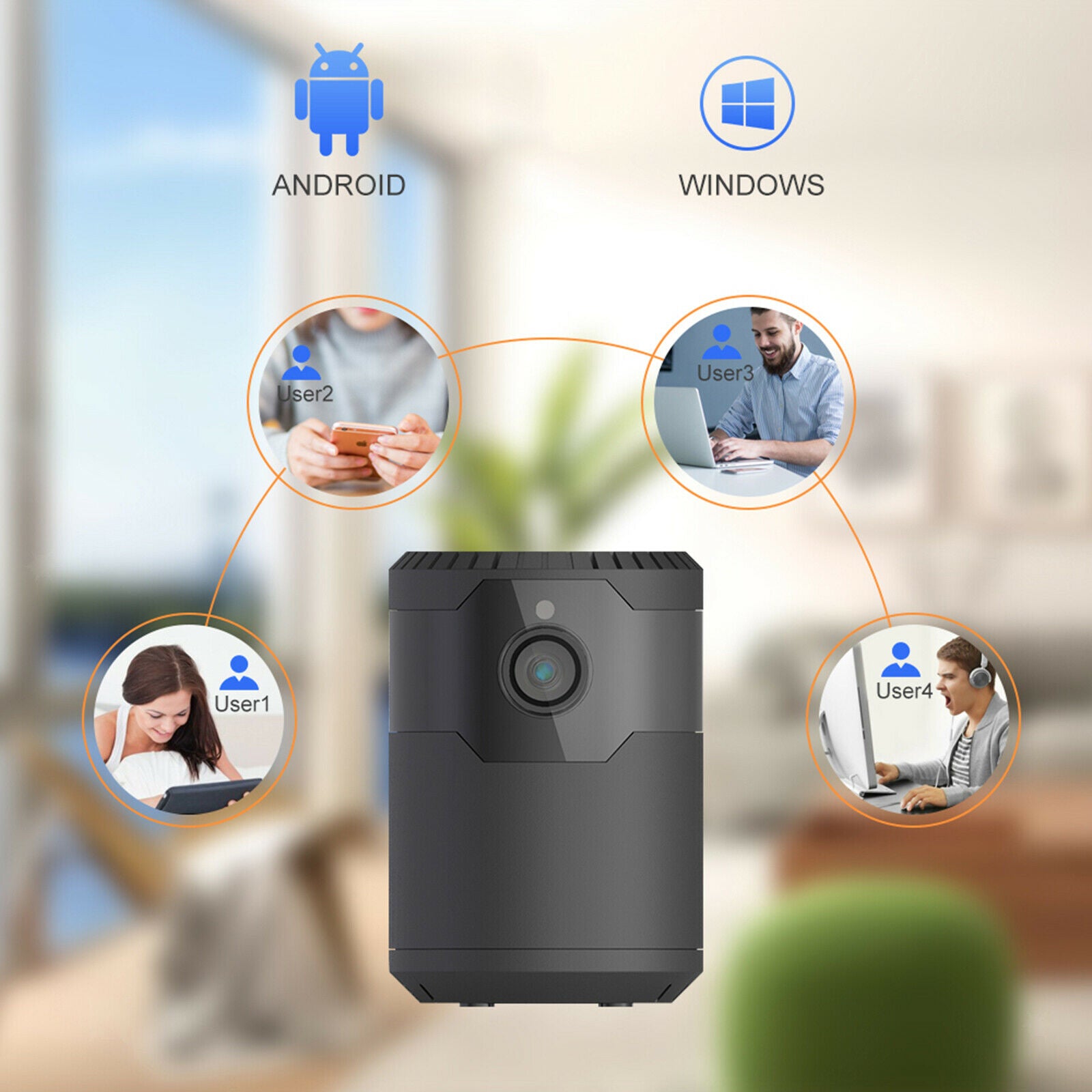 Mini WiFi Camera Security Camera LED Night Vision Motion-Tracking 1200mAh