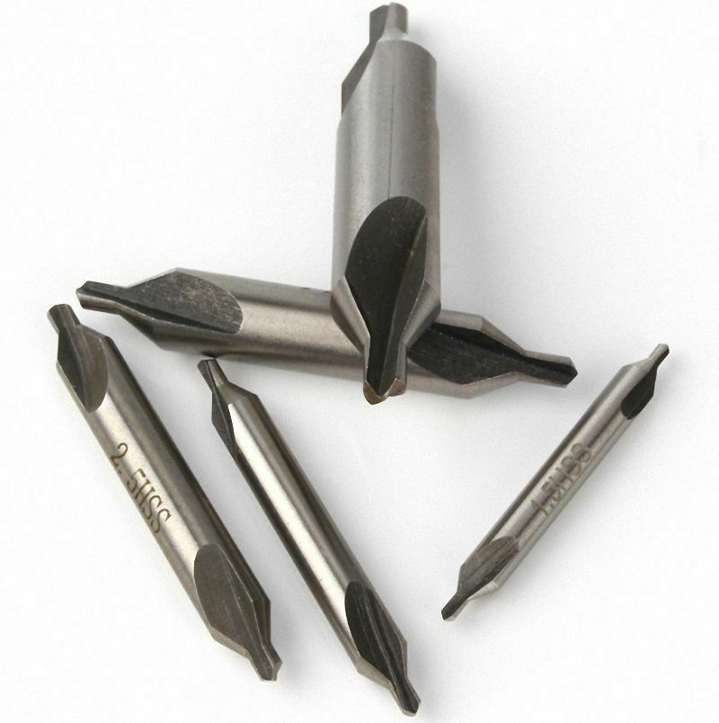 5 Pcs 0,5 / 0,7 / 1,0 / 1,5 / 2,0 Set 60° Degree HSS Center Drills [M1]