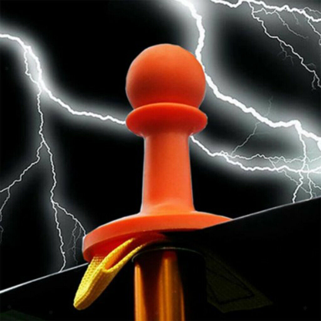 2Pcs Tent Lightning Protection Camping Anti-Thunder End   Ends Accessories