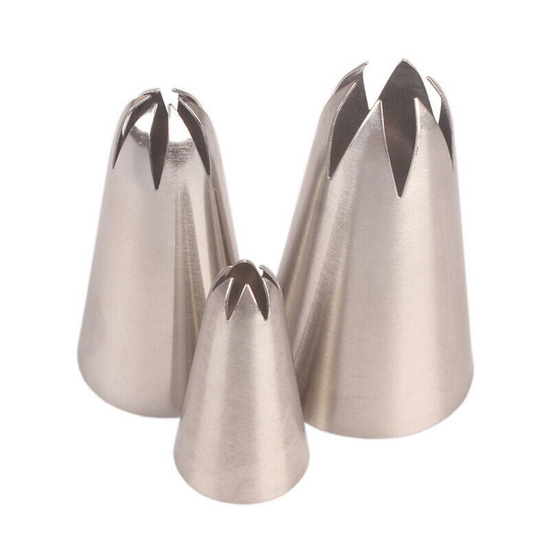 3PCs Cakes Set Cookies Icing Piping Pastry Nozzle Kitchen Cupcake Fondant.l8
