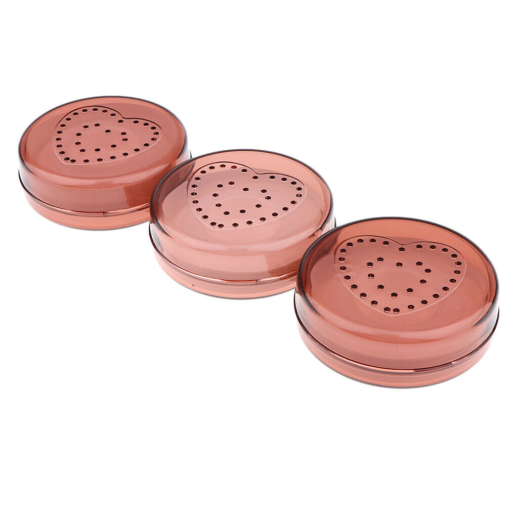 3Pcs Round False Eyelash Storage Case Box Eyelash Holder Container Red