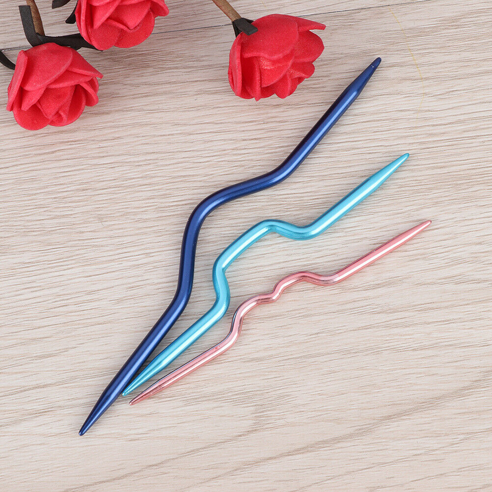 3Pcs Knitting Needles Pins Crochet Hooks Sewing Stitch Knit Tools Aluminum DI Lt