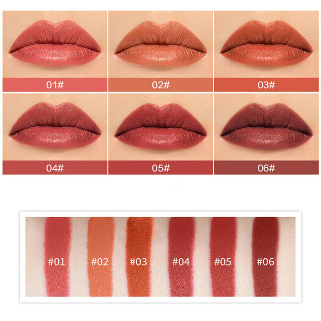 Pack of 6 Moisturizing Velvet Lipsticks Set Waterproof Lip Sticks Balm