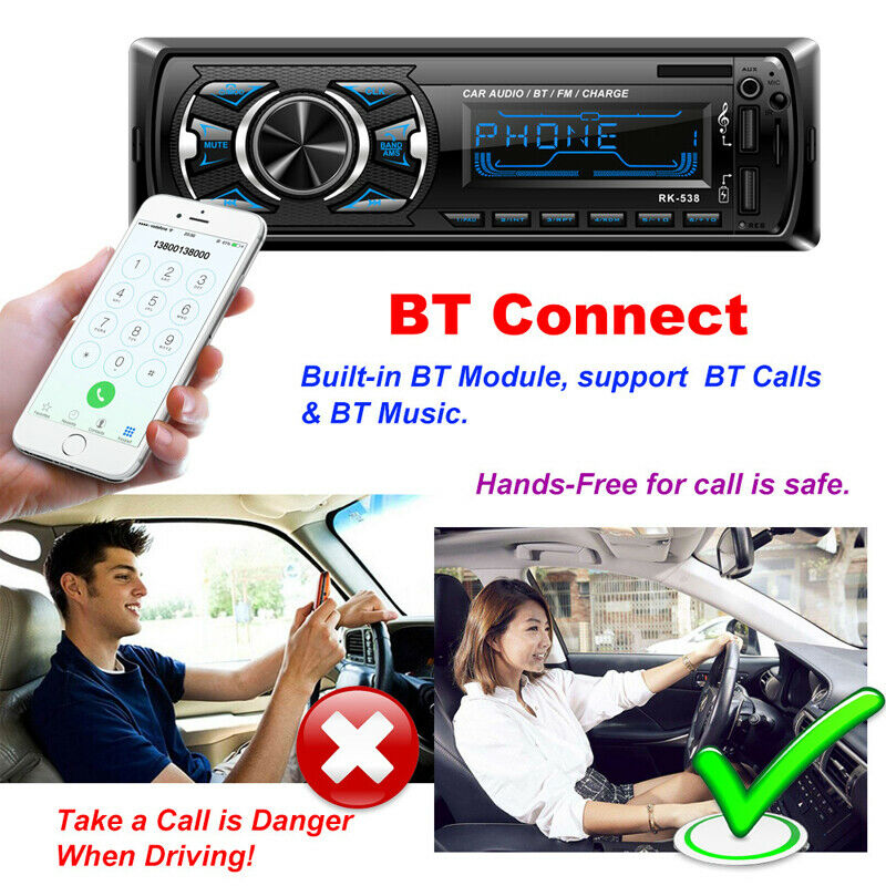 Car Stereo MP3 Hands-free Call Audio Player Color Version Steering Wheel Control