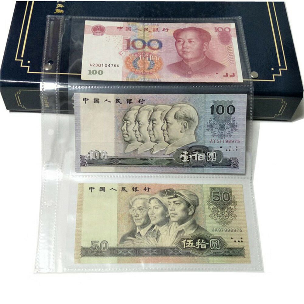 10Pcs 3-Grid Commemorative Paper Money Album Banknotes Collection Storage Bags