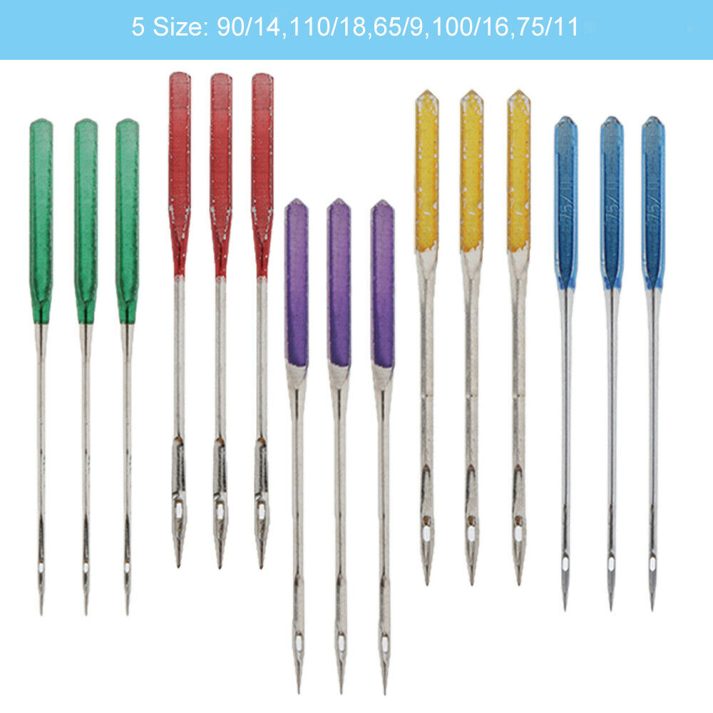15x Regular Point Household Sewing Machine Needle Assorted Sizes Accessories